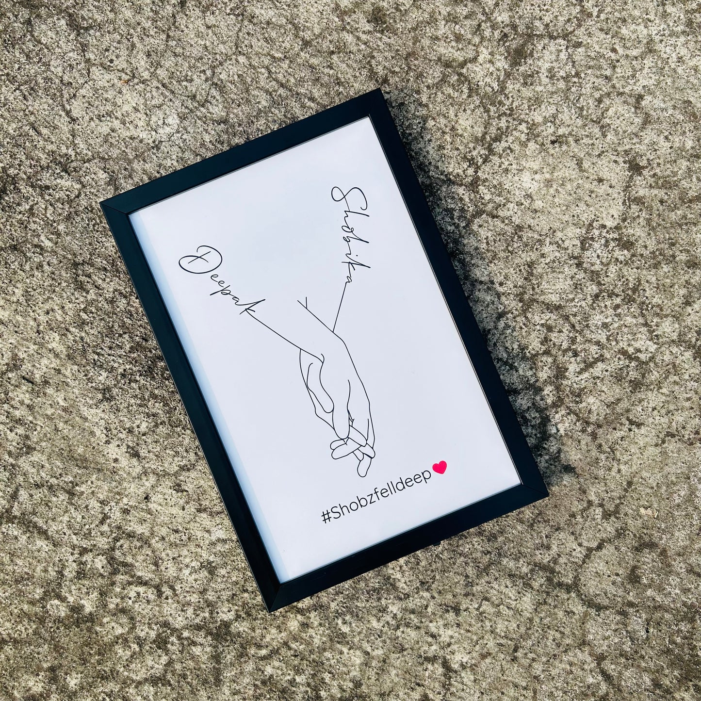 Personalised Holding Hands Frame