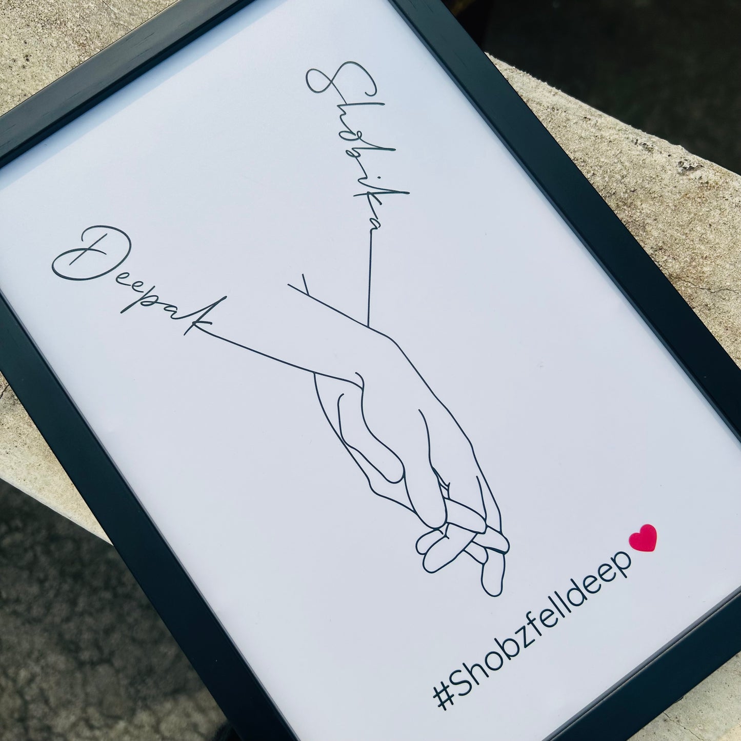 Personalised  Holding Hands Frame